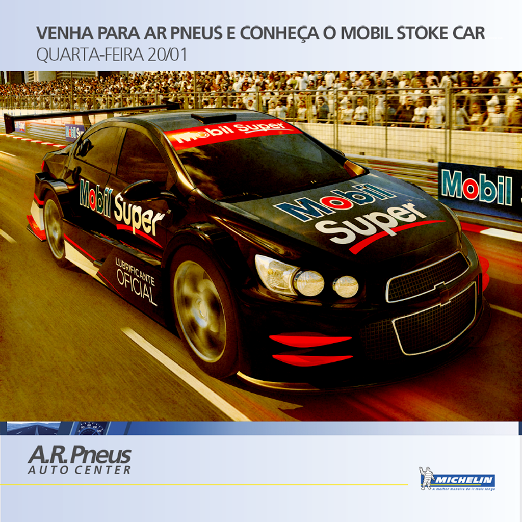 Carro da Stock Car estará em exposição na AR Pneus de Joaçaba