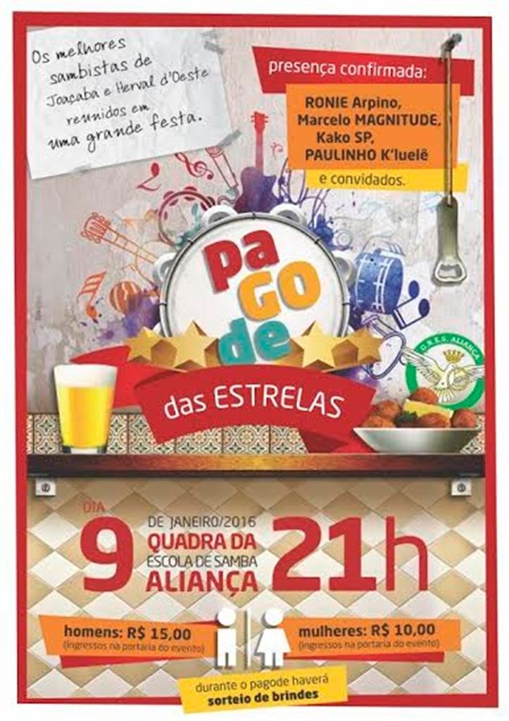 Evento na Aliança reunirá os melhores sambistas de Joaçaba e Herval d’ Oeste