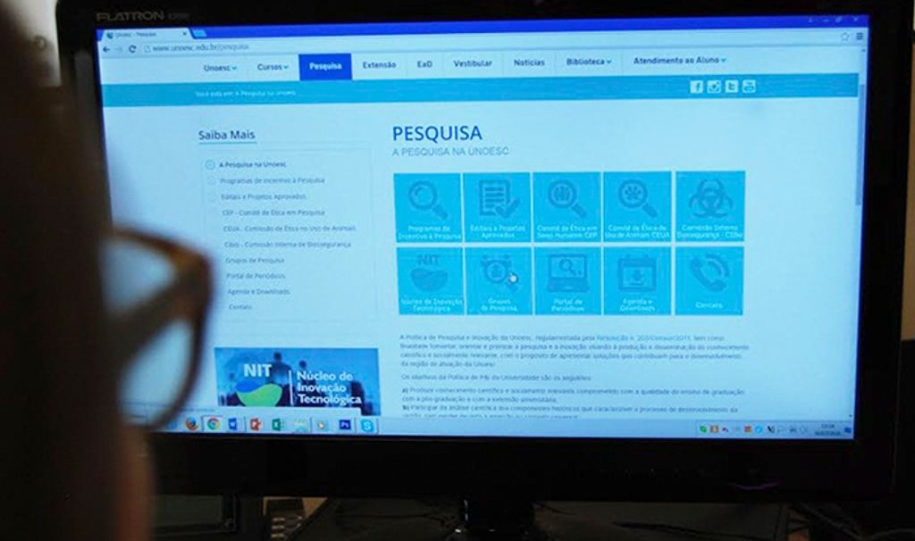 Espaço da pesquisa no site da Unoesc passa por atualização