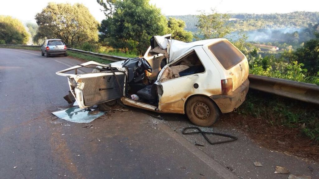 Acidente de trânsito deixa motorista ferido na BR 282 em Catanduvas