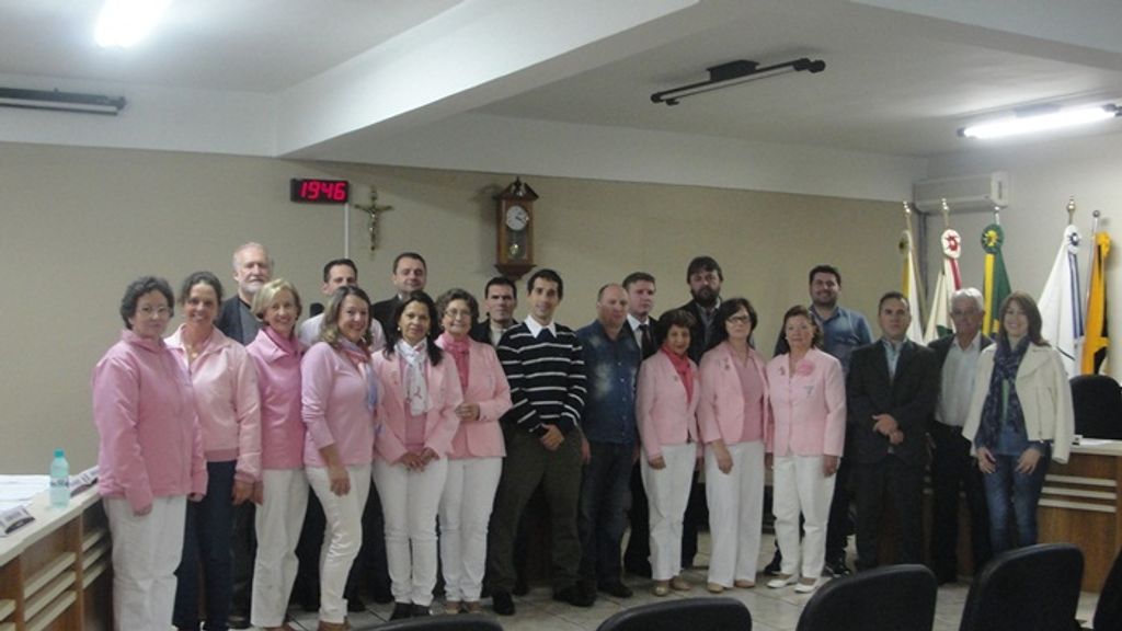 Diretoria da Rede Feminina de Combate ao Câncer esteve presente na sessão do Legislativo hervalense