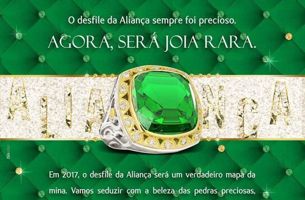 Aliança apresentará enredo sobre pedras preciosas em 2017