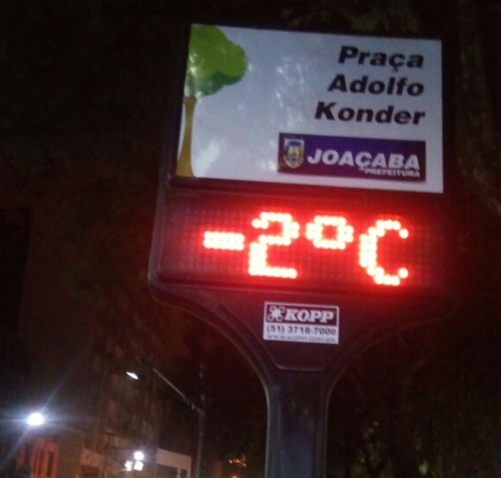 Quarta-feira começa gelada na região com registro de temperatura negativa