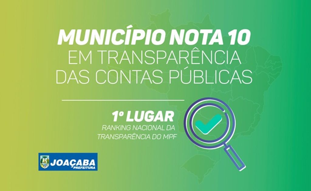 Joaçaba é nota 10 e lidera ranking da transparência do Ministério Público Federal