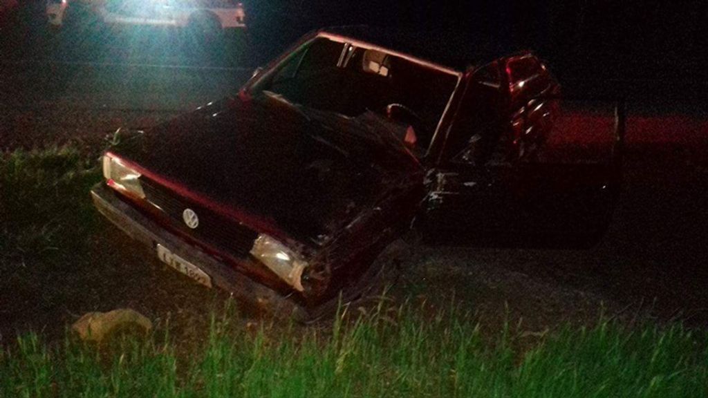 Veículo de Catanduvas sai da pista na SC 355 sentido Jaborá