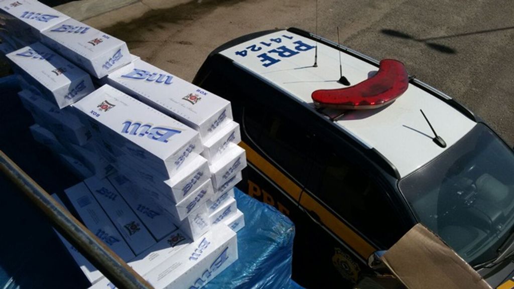 Ação conjunta PRF e Receita apreende 360 mil maços de cigarros contrabandeados do Paraguai na BR 101