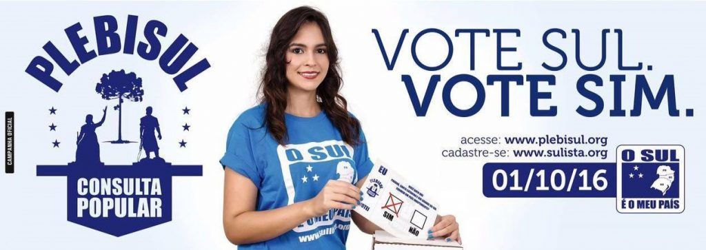 Consulta Popular sobre Independência do Sul acontece neste sábado dia 1º de outubro
