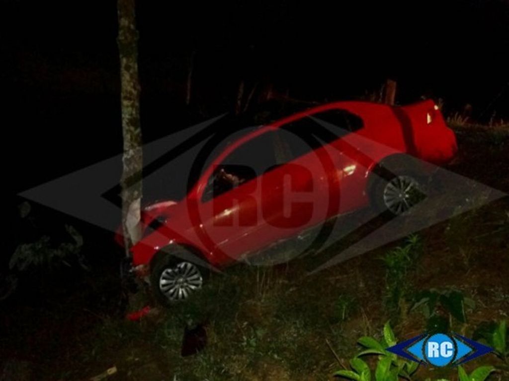 Motorista sai da pista e bate em árvore na SC 150