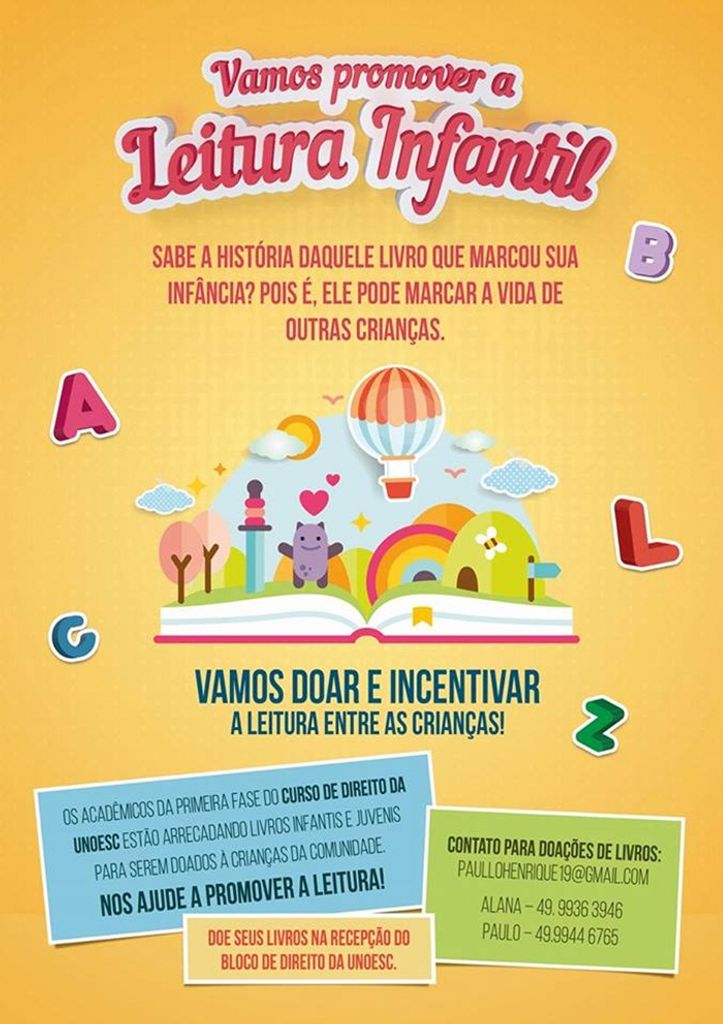Acadêmicos do curso de Direito promovem campanha para arrecadar livros infantis e Juvenis