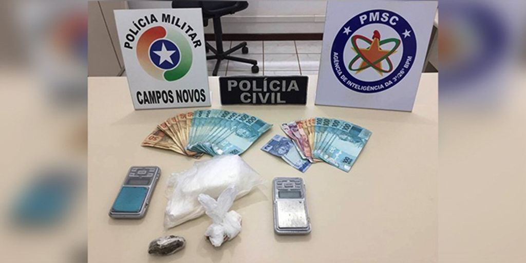 Ação conjunta das Polícias Militar e Civil prende traficante em Campos Novos