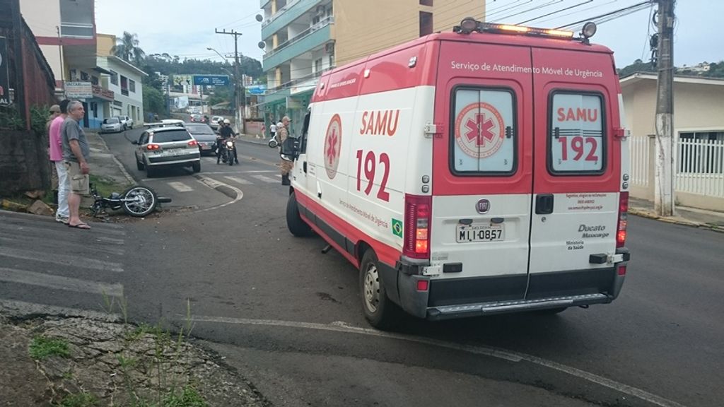 Acidente em Joaçaba deixa motociclista ferido