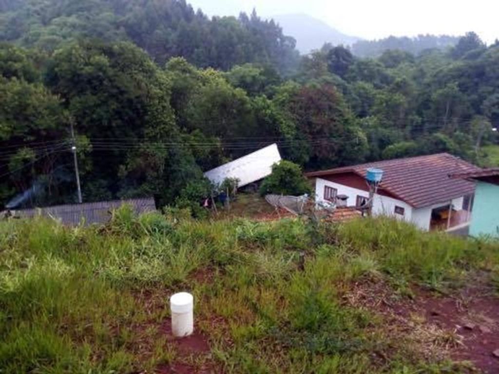 Caminhão fica sem freio, atinge residência e cai em barranco