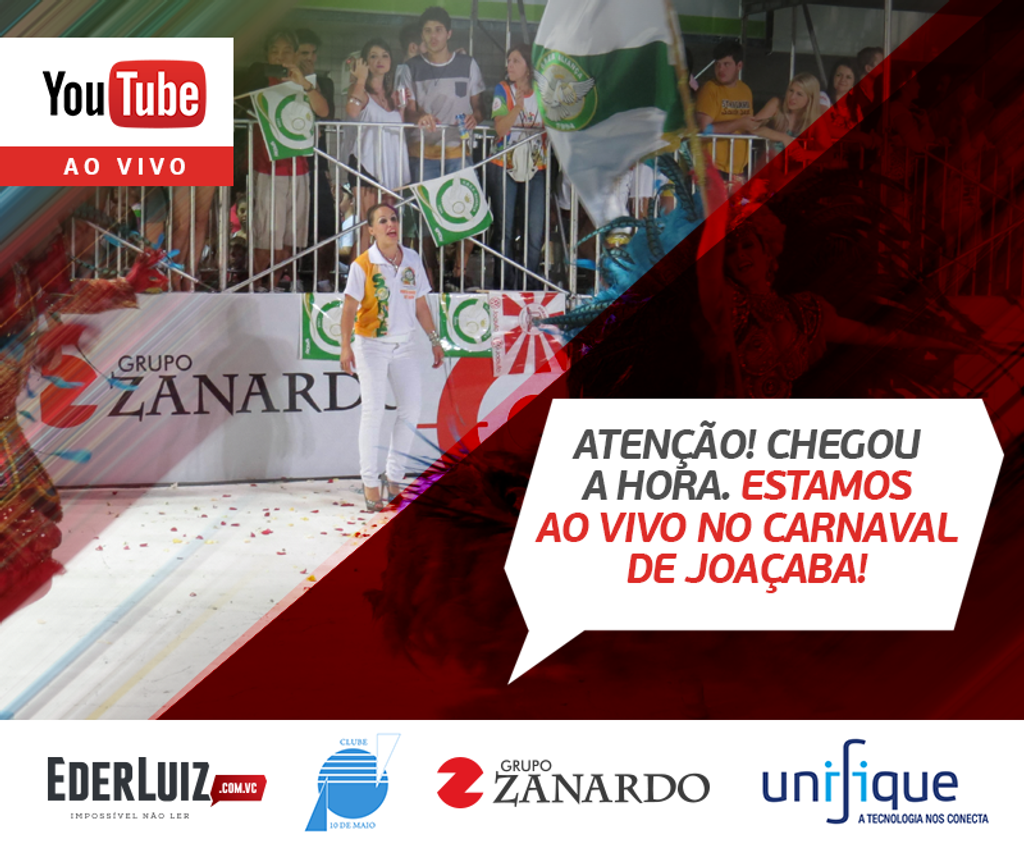 Assista Ao Vivo a segunda noite dos desfiles das escolas de samba de Joaçaba e Herval