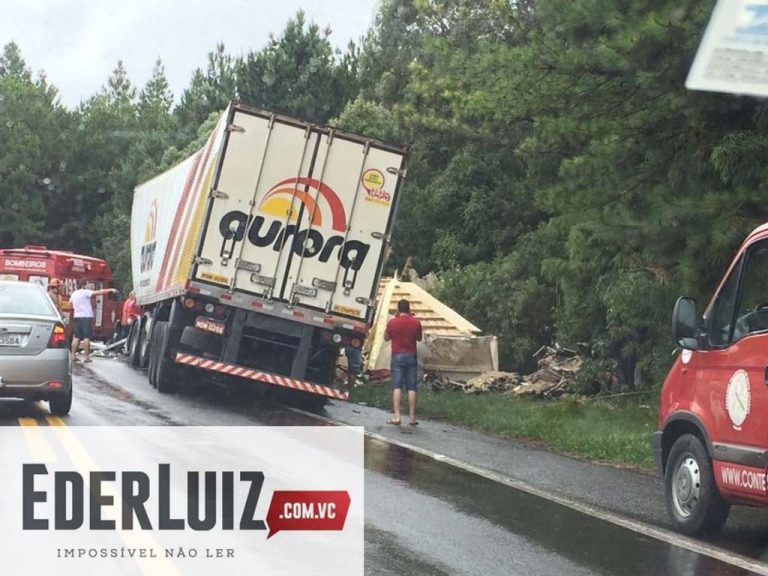 Grave acidente na BR-153, em Campina da Alegria, envolve dois caminhões
