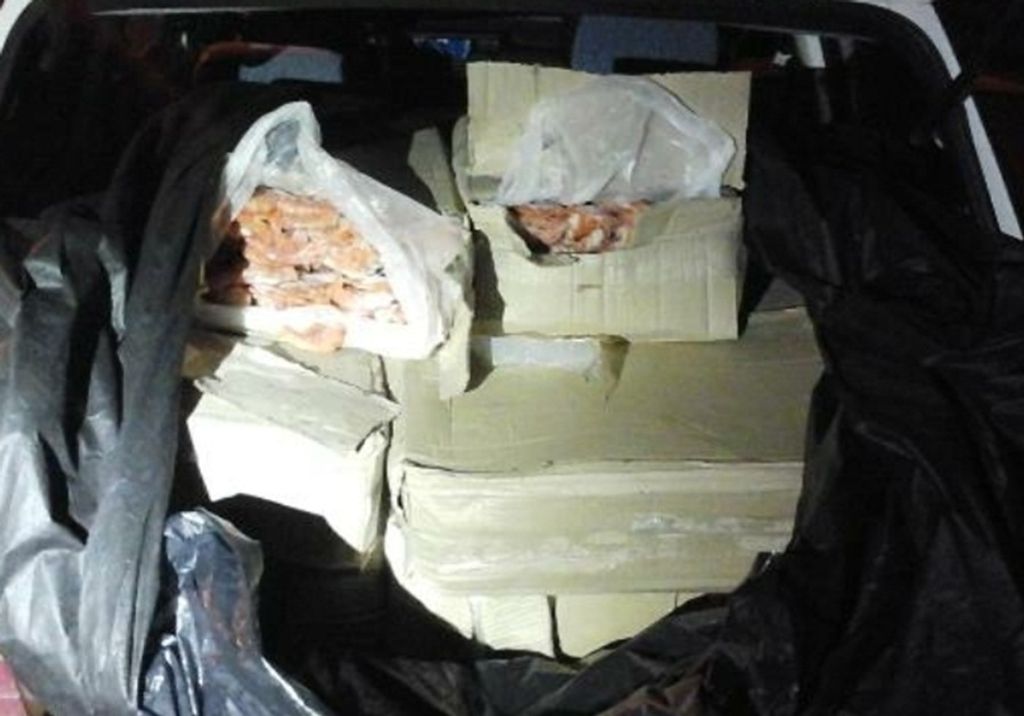 Quase meia tonelada de camarão é apreendida em automóvel abordado no Oeste
