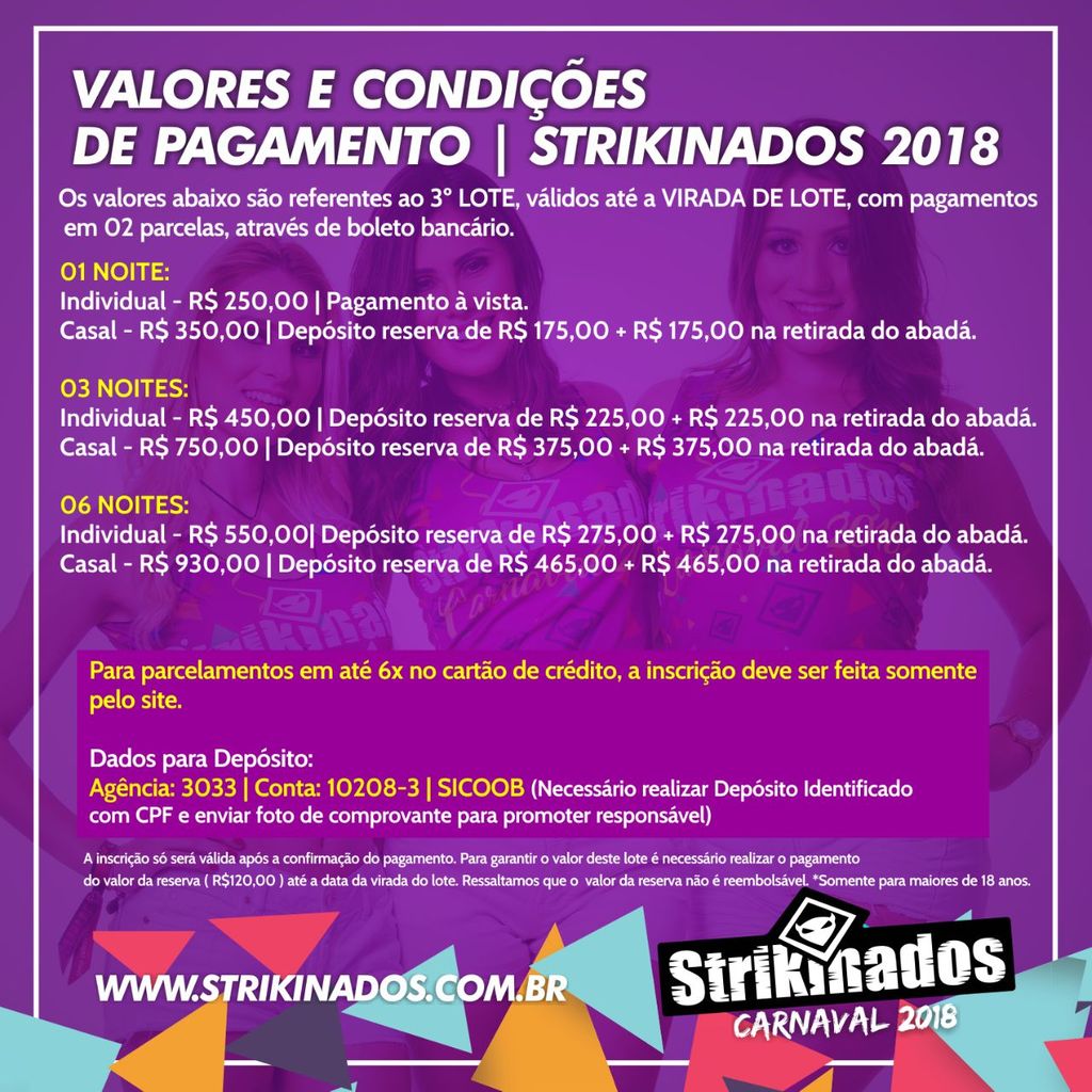 Não fique em dúvida para escolher seu bloco. Escolha o Strikinados!