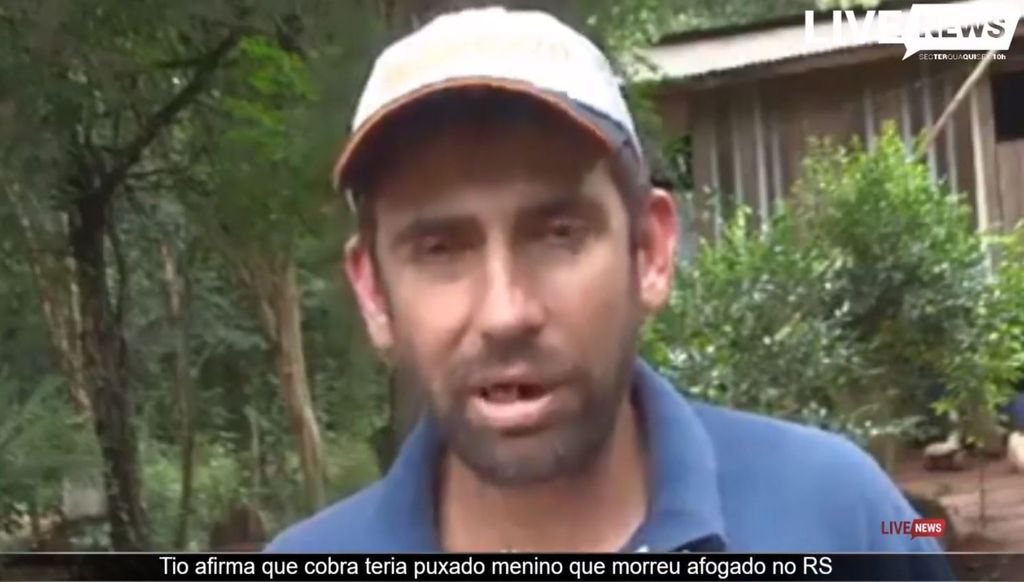 Live News – Tio afirma em entrevista que cobra puxou menino que morreu afogado no RS