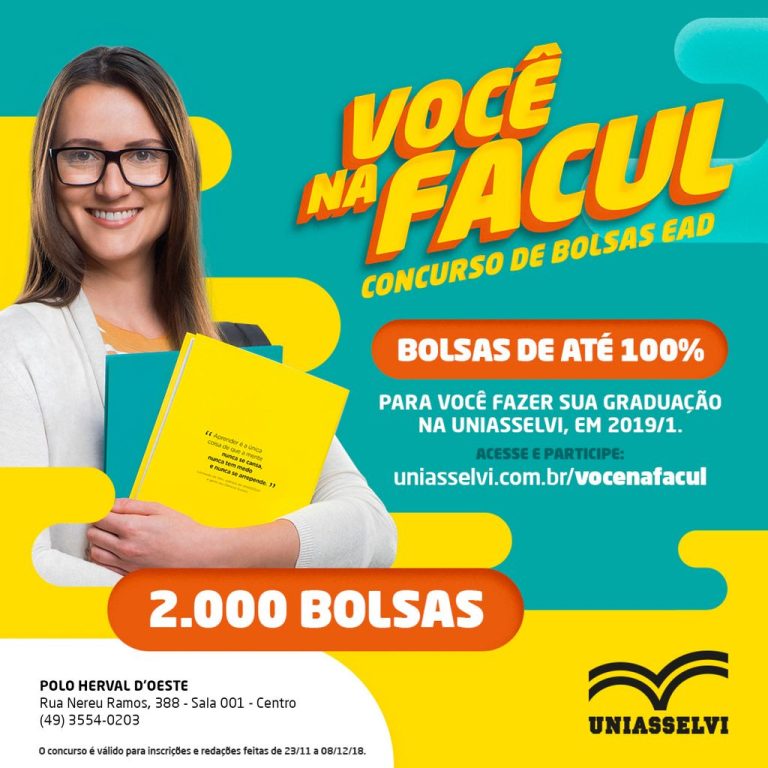 Uniasselvi lança Concurso de Redação que tem como prêmio bolsas de estudo