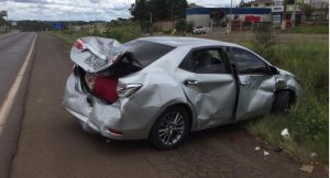Acidente envolvendo três veículos deixa motociclista ferido na BR-282 em Campos Novos