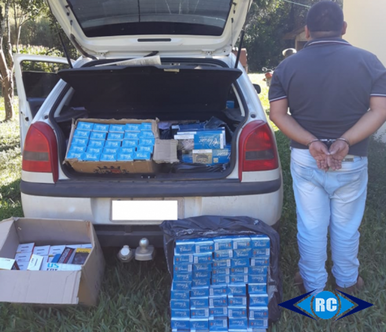 Polícia Militar prende homem e apreende veículo com cigarros contrabandeados em Capinzal
