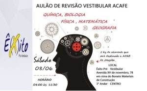 Aulão beneficente de revisão do Vestibular Acafe