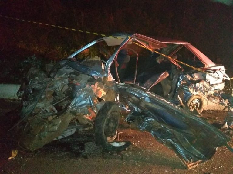 Acidente entre carro e caminhão mata motorista na BR 282
