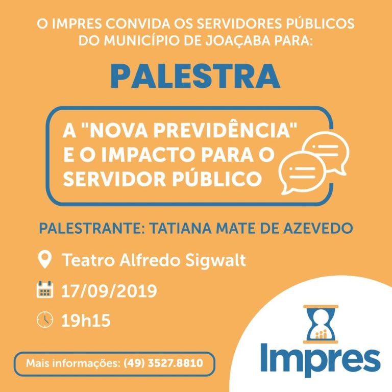 IMPRES realizará palestra para servidores públicos sobre a Nova Previdência