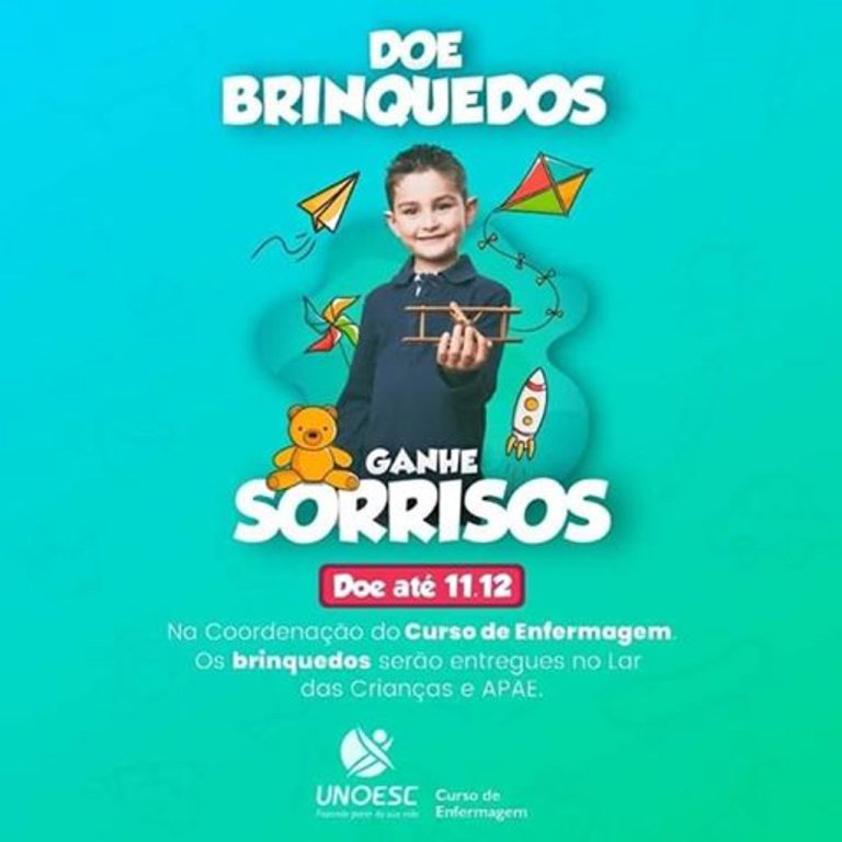 Curso de Enfermagem da Uneosc está arrecadando brinquedos