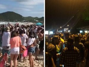 Feriado em SC tem festas com aglomeração, praias e bares lotados em meio à pandemia