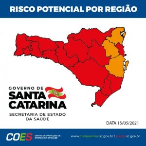 Coronavírus em SC: Matriz de Risco aponta três regiões em nível grave e 13 em situação gravíssima