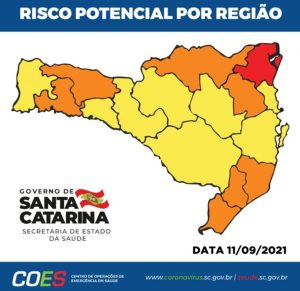 Confira o mapa do coronavírus em Santa Catarina