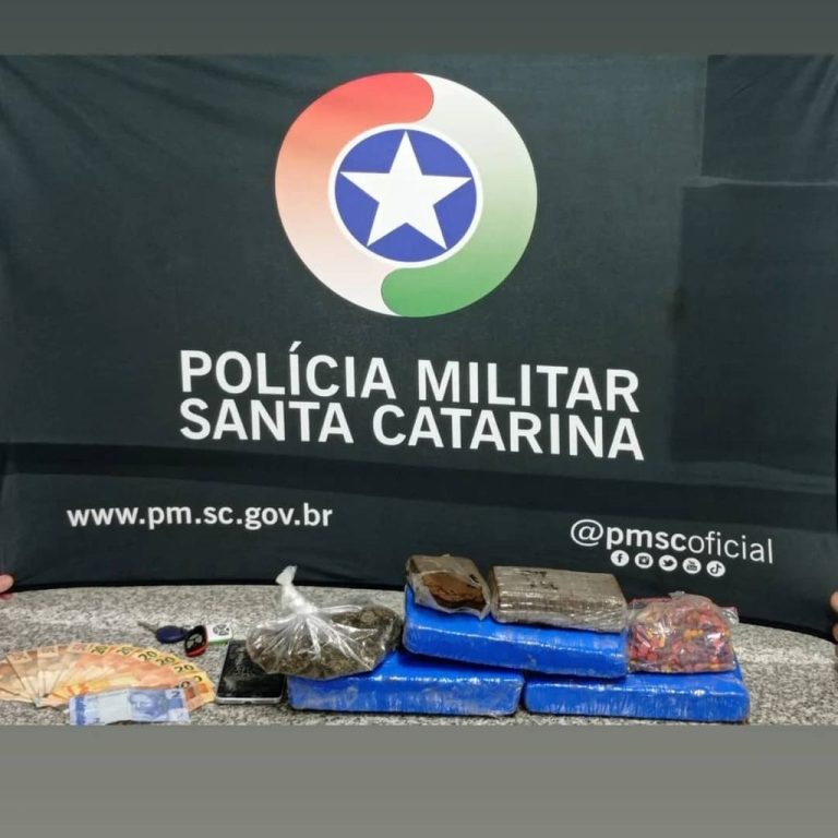 PM apreende drogas na SC-150 em Água Doce