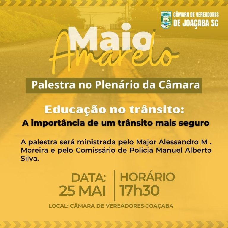 Educação no trânsito: Câmara promove palestra na próxima quinta em Joaçaba