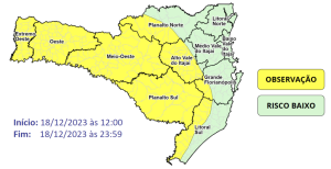 Temporais devem atingir o Grande Oeste nesta segunda-feira, alerta Defesa Civil